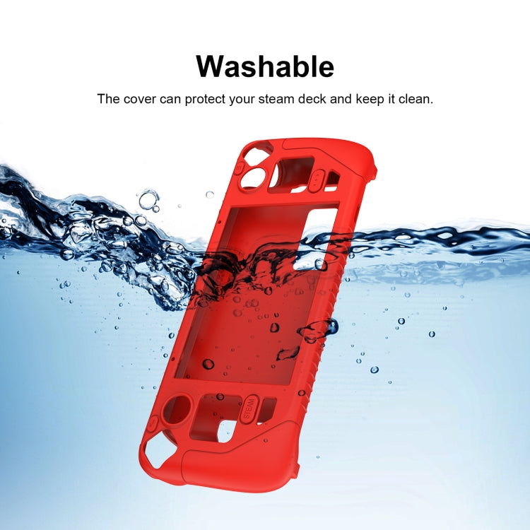 For Steam Deck Game Controller Soft Silicone Protective Cover Case With 4pcs Key Cap, SD001 (Red), SD001 (Luminous Blue), SD001 (Luminous Green), SD001 (Black)