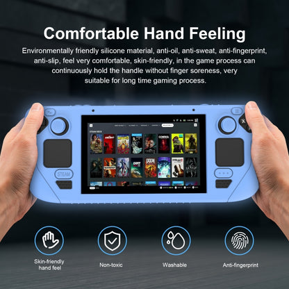 For Steam Deck Game Controller Soft Silicone Protective Cover Case With 4pcs Key Cap, SD001 (Red), SD001 (Luminous Blue), SD001 (Luminous Green), SD001 (Black)