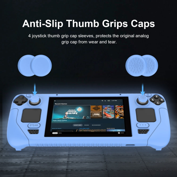 For Steam Deck Game Controller Soft Silicone Protective Cover Case With 4pcs Key Cap, SD001 (Red), SD001 (Luminous Blue), SD001 (Luminous Green), SD001 (Black)
