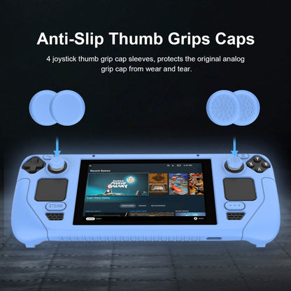For Steam Deck Game Controller Soft Silicone Protective Cover Case With 4pcs Key Cap, SD001 (Red), SD001 (Luminous Blue), SD001 (Luminous Green), SD001 (Black)