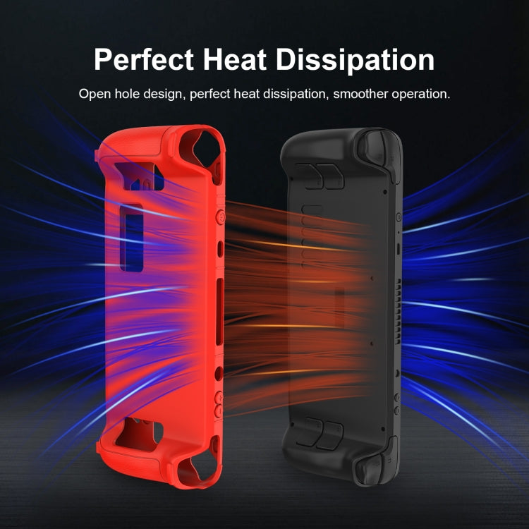 For Steam Deck Game Controller Soft Silicone Protective Cover Case With 4pcs Key Cap, SD001 (Red), SD001 (Luminous Blue), SD001 (Luminous Green), SD001 (Black)