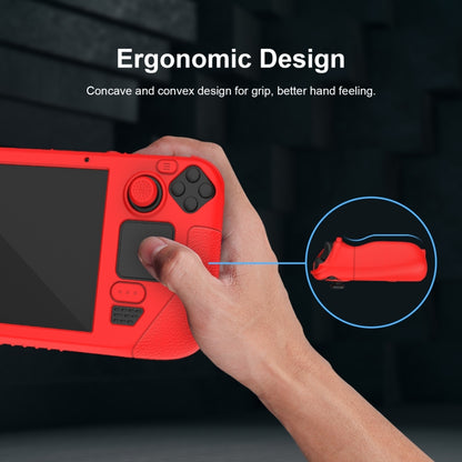 For Steam Deck Game Controller Soft Silicone Protective Cover Case With 4pcs Key Cap, SD001 (Red), SD001 (Luminous Blue), SD001 (Luminous Green), SD001 (Black)
