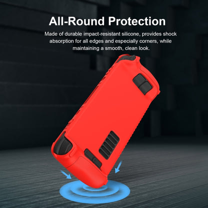 For Steam Deck Game Controller Soft Silicone Protective Cover Case With 4pcs Key Cap, SD001 (Red), SD001 (Luminous Blue), SD001 (Luminous Green), SD001 (Black)