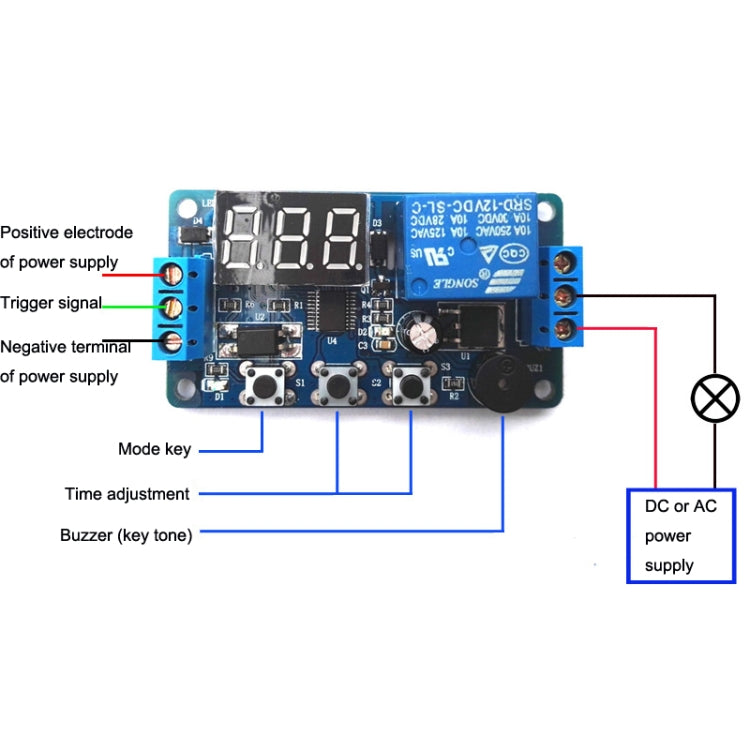 DK-C-01 Anti-Reverse Circuit Delay Relay Module DC12V Timing Delay Controller Module, DC 12V