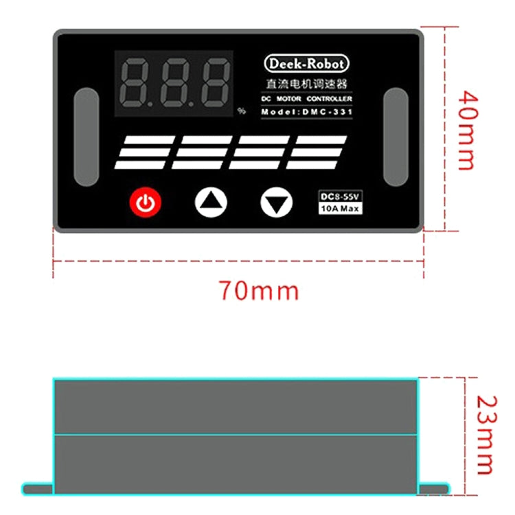 Deek-Robot DMC-331 PWM DC Motor Speed Controller Wide Voltage DC8-55V Speed Regulator, Speed Controller