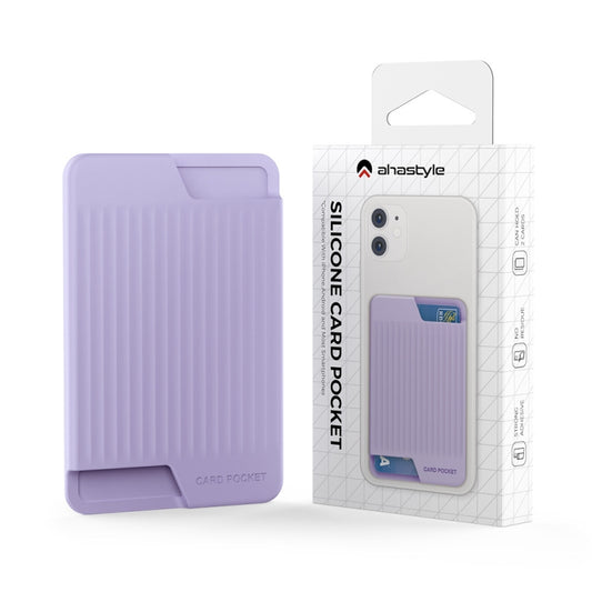 AhaStyle PT169 Mobile Phone Silicone Back Card Case Bus Card Bank Card Convenient Organizer, PT169 (Pink), PT169 (Black), PT169 (Green), PT169 (Purple)