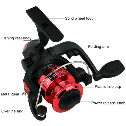 YUMOSHI JL200 Fishing Reel Without Line Plating Head Metal Movement Spinning Reel, Without Line (Electroplated Red), Without Line (Electroplated Blue), Without Line (Electroplated Yellow), Without Line (Electroplated Silver)                            ...