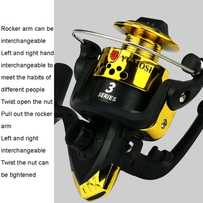 YUMOSHI JL200 Fishing Reel Without Line Plating Head Metal Movement Spinning Reel, Without Line (Electroplated Red), Without Line (Electroplated Blue), Without Line (Electroplated Yellow), Without Line (Electroplated Silver)                            ...
