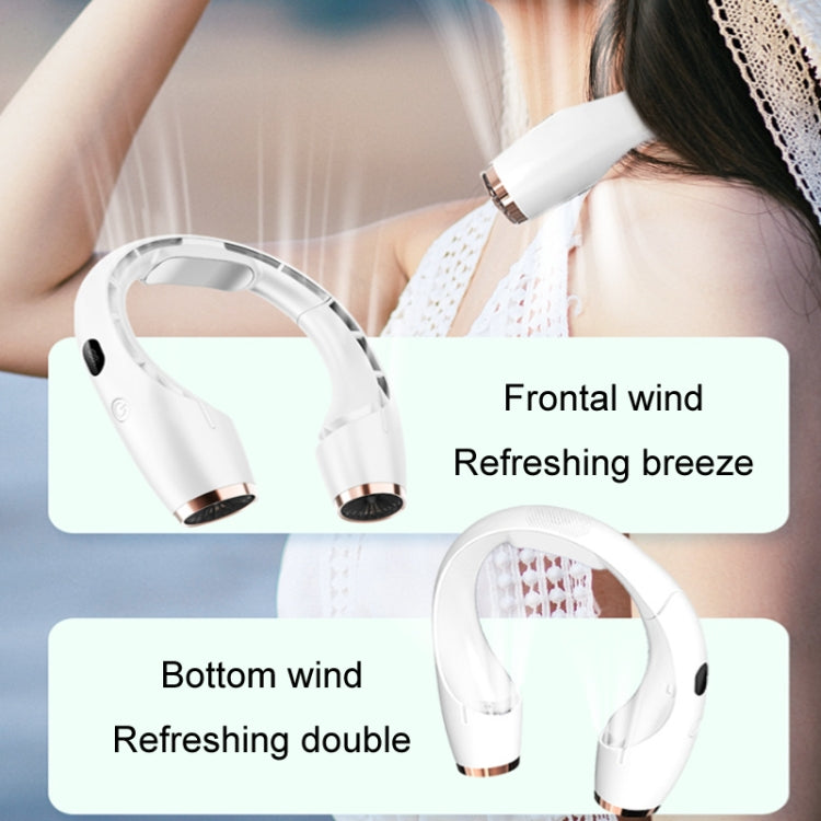 Ventilateur de cou suspendu sans feuilles, à grande puissance de refroidissement, rechargeable par USB