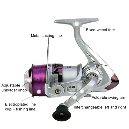 Moulinet de pêche à galvanoplastie plastique série YUMOSHI YK, YK2000, YK3000, YK4000, YK6000, YK7000