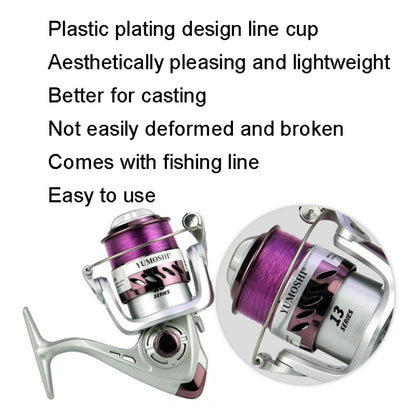 Moulinet de pêche à galvanoplastie plastique série YUMOSHI YK, YK2000, YK3000, YK4000, YK6000, YK7000