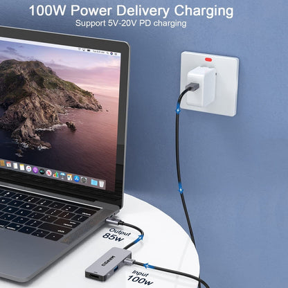 QGeeM UH03-1 USB3.0 Multifunctional Docking Station Type-C PD100W HUB, UH03-1 (3 in 1)