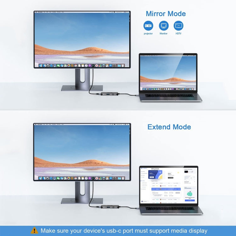 QGeeM UH03-1 USB3.0 Multifunctional Docking Station Type-C PD100W HUB, UH03-1 (3 in 1)