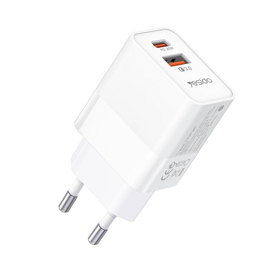Chargeur rapide double port Yesido YC32PD20W + QC3.0 pour téléphone portable, prise UK YC32, prise EU YC32