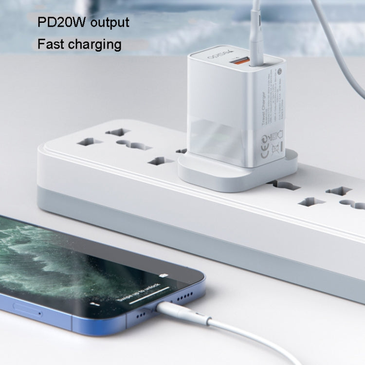 Yesido YC32PD20W + QC3.0 Dual-port Fast Charging Head Mobile Phone Charger, YC32 EU Plug