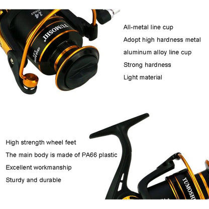 Metal Spinning Fishing Reel, YUMOSHI JX2000, YUMOSHI JX3000, YUMOSHI JX4000, YUMOSHI JX5000, YUMOSHI JX6000, YUMOSHI JX7000