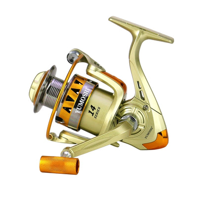 Spinning Fishing Reel 5.2:1 Gear Ratio Metal Spool Saltwater Fishing Tools, YUMOSHI JF2000, YUMOSHI JF3000, YUMOSHI JF4000, YUMOSHI JF5000, YUMOSHI JF6000, YUMOSHI JF7000