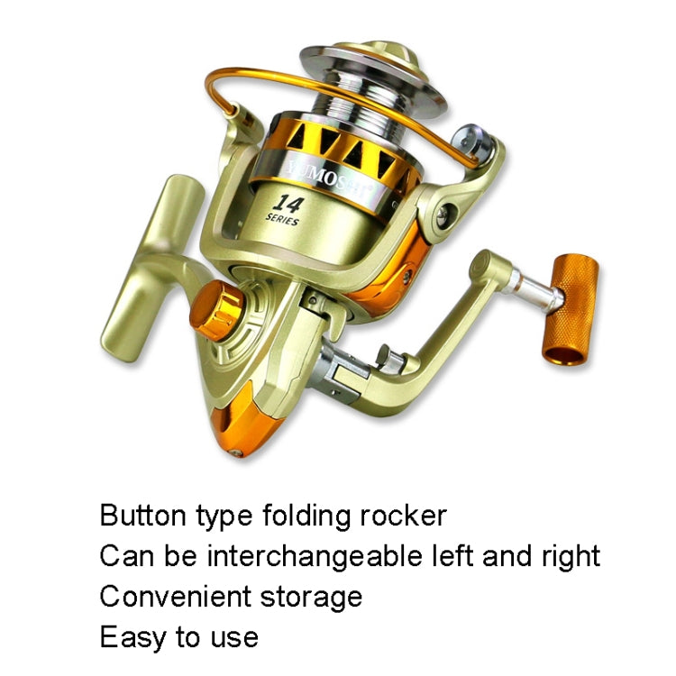 Spinning Fishing Reel 5.2:1 Gear Ratio Metal Spool Saltwater Fishing Tools, YUMOSHI JF2000, YUMOSHI JF3000, YUMOSHI JF4000, YUMOSHI JF5000, YUMOSHI JF6000, YUMOSHI JF7000