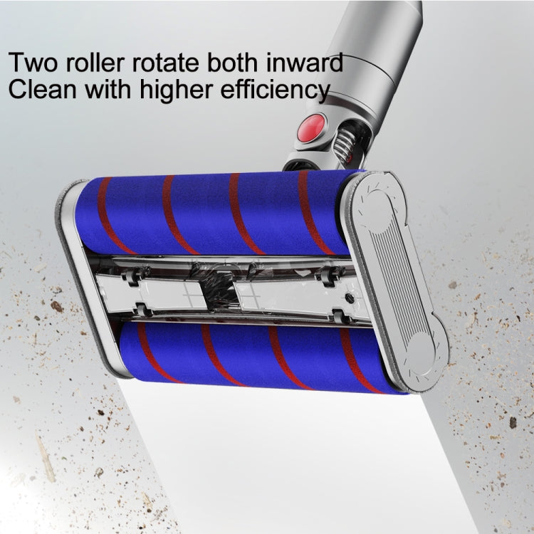 For Dyson V7 V8 V10 V11 Double Roller Soft Velvet Floor Brush Head with LED Lighting, For Dyson V7 / V8 / V10 / V11 26cm