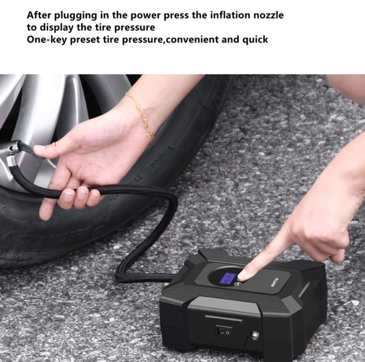SUITU ST-818 DC 12V Pompe à air filaire pour voiture avec éclairage LED, modèle à aiguille, modèle à affichage numérique, modèle à aiguille + boîte à outils, modèle à affichage numérique + boîte à outils