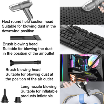 SUITU ST-6671 Wireless Car Vacuum Cleaner Small Handheld Blowing and Suction Dual Use, Style:, Basic Model Black, Basic Model White, Basic Model Black+Floor Brush, Basic Model White+Floor Brush, Brushless Silver Gray, Brushless Dark Green              ...