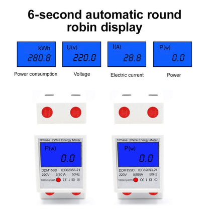 DDM15SD Single-phase Multi-function Rail Meter with Backlight LCD Display