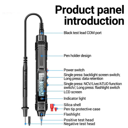 Electrician Induction Test Pen Fully Intelligent Anti-burning High-precision Digital Universal Meter