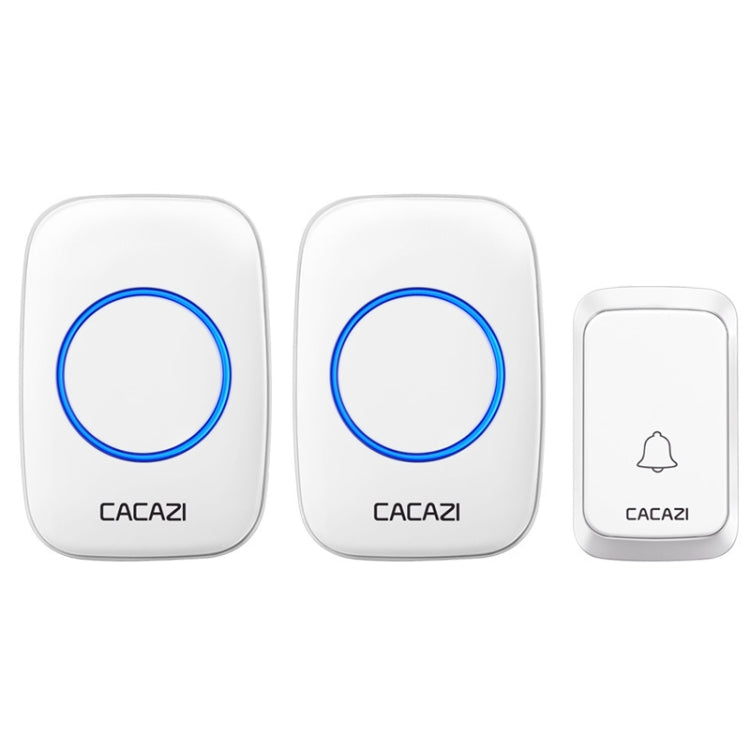 CACAZI A06-DC Sonnette sans fil étanche intelligente pour la maison 1 à 2 piles, 1 à 2 (blanc), 1 à 2 (noir)