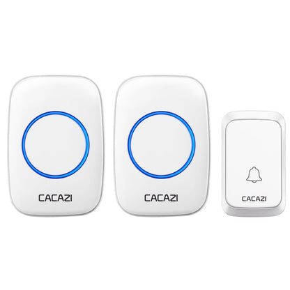 CACAZI A06-DC Sonnette sans fil étanche intelligente pour la maison 1 à 2 piles, 1 à 2 (blanc), 1 à 2 (noir)