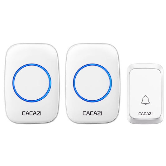 CACAZI A06-DC Sonnette sans fil étanche intelligente pour la maison 1 à 2 piles, 1 à 2 (blanc), 1 à 2 (noir)