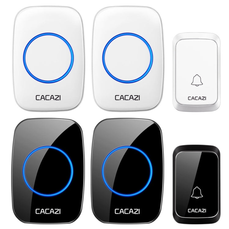 CACAZI A06-DC Sonnette sans fil étanche intelligente pour la maison 1 à 2 piles, 1 à 2 (blanc), 1 à 2 (noir)