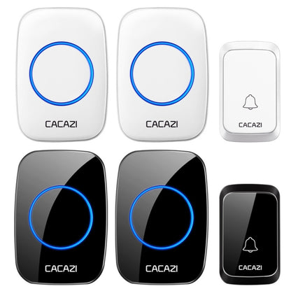 CACAZI A06-DC Sonnette sans fil étanche intelligente pour la maison 1 à 2 piles, 1 à 2 (blanc), 1 à 2 (noir)