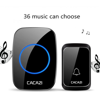 CACAZI A06-DC Sonnette sans fil étanche intelligente pour la maison 1 à 2 piles, 1 à 2 (blanc), 1 à 2 (noir)