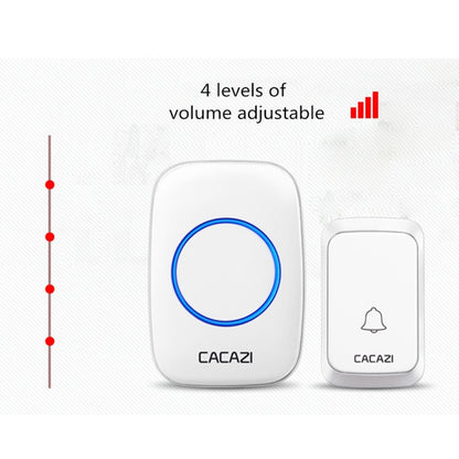 CACAZI A06-DC Sonnette sans fil étanche intelligente pour la maison 1 à 2 piles, 1 à 2 (blanc), 1 à 2 (noir)