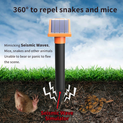 SJZ057 Répulsif solaire ultrasons étanche IP66 pour l'extérieur, répulsif ultrasons pour animaux de verger, SJZ057 (Orange)
