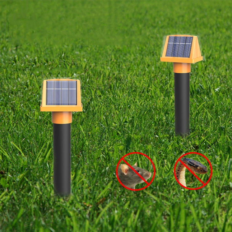 SJZ057 Répulsif solaire ultrasons étanche IP66 pour l'extérieur, répulsif ultrasons pour animaux de verger, SJZ057 (Orange)
