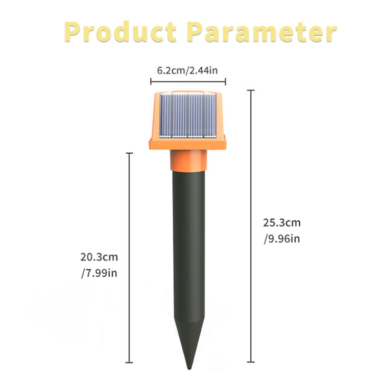 SJZ057 Répulsif solaire ultrasons étanche IP66 pour l'extérieur, répulsif ultrasons pour animaux de verger, SJZ057 (Orange)