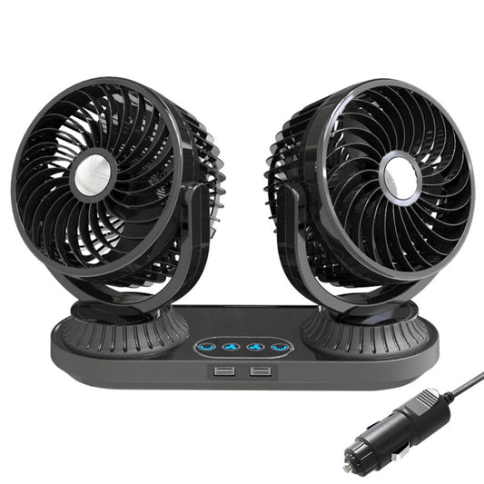 Ventilateur de voiture électrique oscillant à double tête rotative 12V/24V, F623U, F623