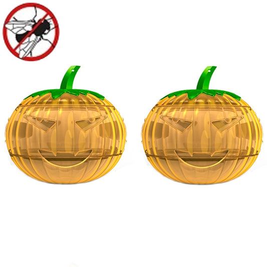 SJZ060 2er-Set Kürbisförmige Fruchtfliegenfallen, Obstfliegenfalle, Bienenfalle, (Gelb), (Orange)