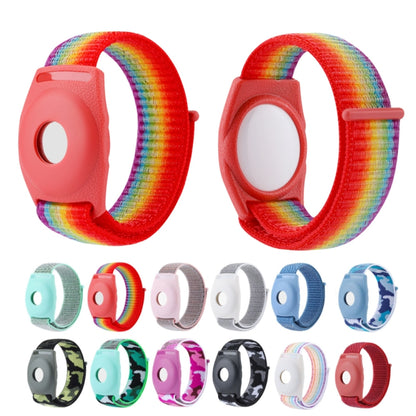 For AirTag Anti-Lost Device Case Locator Nylon Loop Watch Strap Wrist Strap, 17cm (Army Green Camouflage), 22cm (Army Green Camouflage), 17cm (Deep Green Camouflage), 22cm (Deep Green Camouflage), 17cm (Purple Camouflage), 22cm (Purple Camouflage)     ...