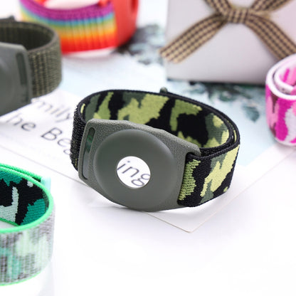 For AirTag Anti-Lost Device Case Locator Nylon Loop Watch Strap Wrist Strap, 17cm (Army Green Camouflage), 22cm (Army Green Camouflage), 17cm (Deep Green Camouflage), 22cm (Deep Green Camouflage), 17cm (Purple Camouflage), 22cm (Purple Camouflage)     ...