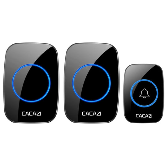 CACAZI A10DC Sonnette sans fil électronique intelligente étanche pour la maison, type de batterie 1 vers 2, batterie intégrée
