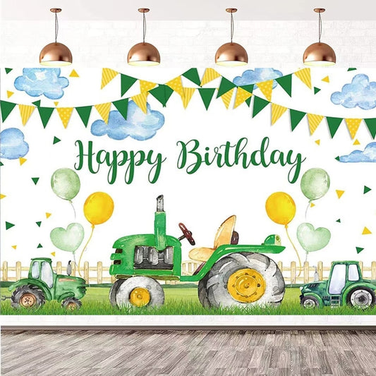 Toile de fond photographie tracteur agricole, fournitures de décoration de fête d'anniversaire, 150x100cm, 150x210cm, 180x110cm, 180x240cm, 180x270cm