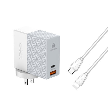 LDNIO A2620C 65W Universal Phone Tablet Charger Type-C/USB-C Port Fast Charger, 65W EU Plug, 65W UK Plug, 65W US Plug