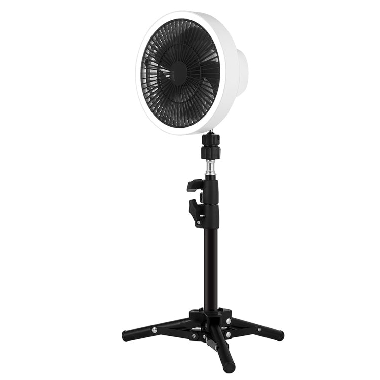 ZK-01 Ventilateur trépied 7 pouces d'extérieur avec lumière LED, batterie externe multifonctionnelle, ventilateur suspendu