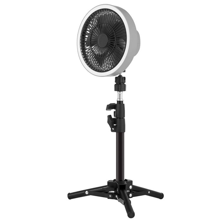 ZK-01 Ventilateur trépied 7 pouces d'extérieur avec lumière LED, batterie externe multifonctionnelle, ventilateur suspendu