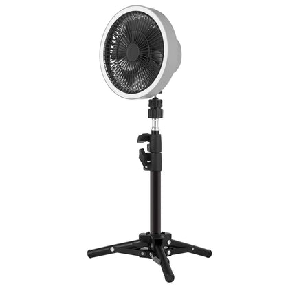 ZK-01 Ventilateur trépied 7 pouces d'extérieur avec lumière LED, batterie externe multifonctionnelle, ventilateur suspendu