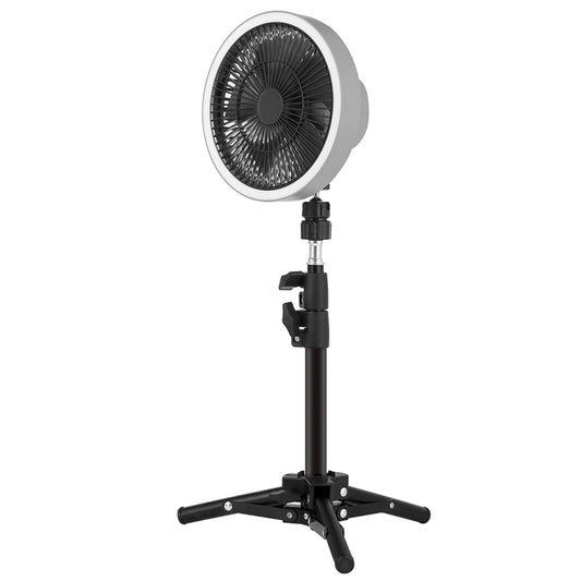 ZK-01 Ventilateur trépied 7 pouces d'extérieur avec lumière LED, batterie externe multifonctionnelle, ventilateur suspendu