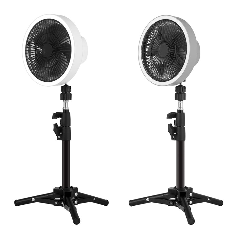 ZK-01 Ventilateur trépied 7 pouces d'extérieur avec lumière LED, batterie externe multifonctionnelle, ventilateur suspendu