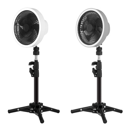 ZK-01 Ventilateur trépied 7 pouces d'extérieur avec lumière LED, batterie externe multifonctionnelle, ventilateur suspendu
